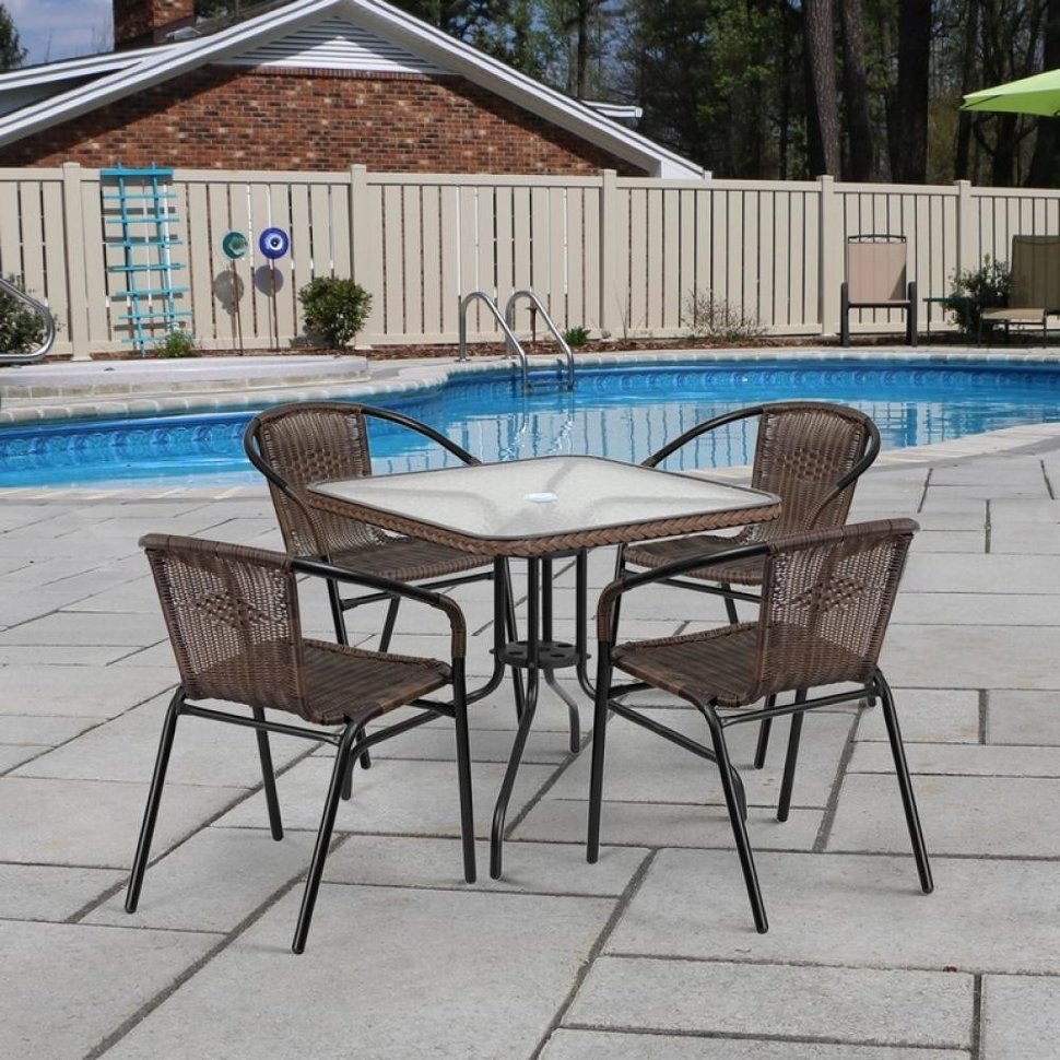 Комплект мебели Николь-2B TLH-037BR2/080SR-80х80 Brown (4+1) Комплект мебели Николь-2B TLH-037BR2/080SR-80х80 Brown (4+1)