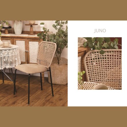 Стул JUNO G062-03 светлый беж, велюр / черный каркас М-City 