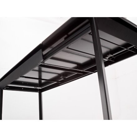 Стол CREMONA 140 HIGH GLOSS STATUARIO Белый мрамор глянцевый, керамика/ черный каркас, ®DISAUR 